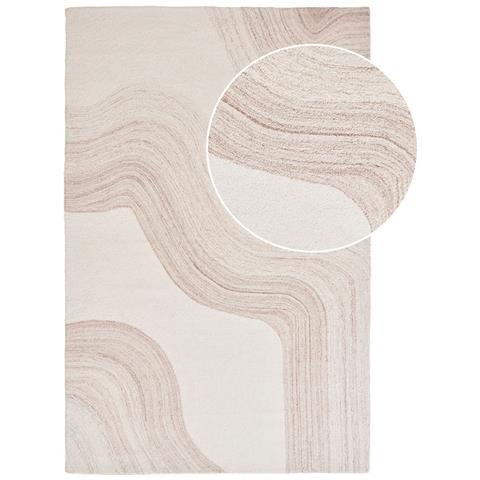 Tappeto Surat Taftato A Mano In Lana Marrone Chiaro /avorio 160×230 Cm - Foto 1