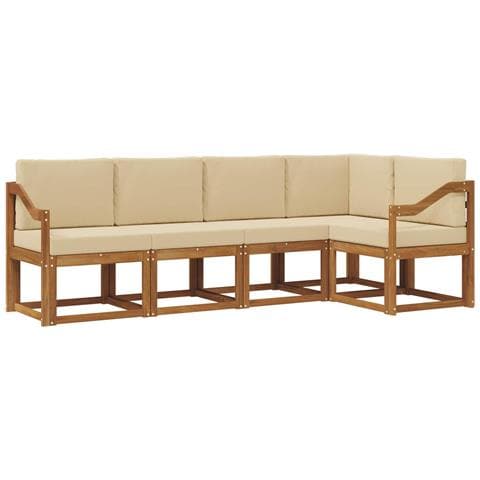 Set di divani con cuscino 5 pcs Naturale e Beige - Foto 1