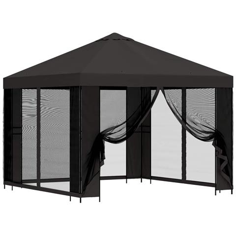 Gazebo da giardino con pareti laterali 3 x 3 m Antracite - Foto 1