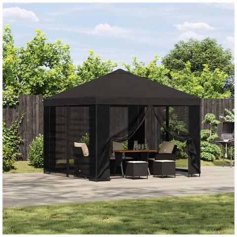 Gazebo da giardino con pareti laterali 3 x 3 m Antracite - Foto 2