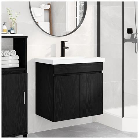 Mobile bagno con rubinetto Rovere Nero 61 x 40 x 74,5 cm - Foto 2