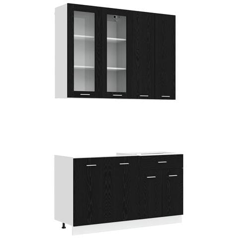 Unità Cucina LYON 4 pcs Rovere Nero Legno ingegnerizzato - Foto 1
