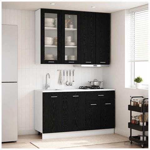 Unità Cucina LYON 4 pcs Rovere Nero Legno ingegnerizzato - Foto 2