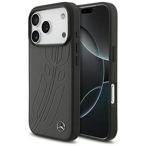 Custodia Per Iphone 17 Pro In Pelle Nera Magsafe Mercedes - Foto 1