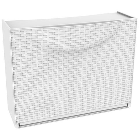 Contenitore Home Storage Harmony box h bianco rattan scarpiera L51 x P19 x H39 - Foto 2