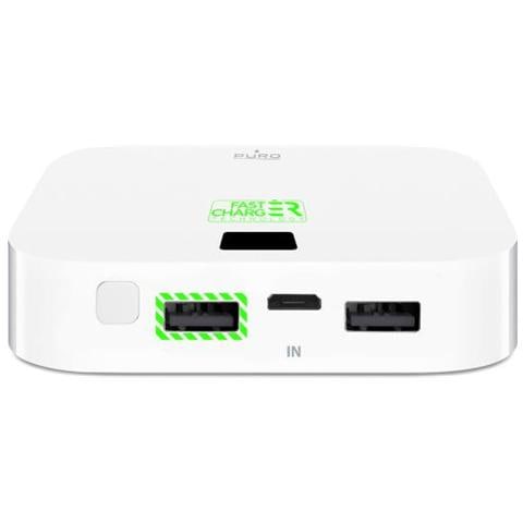 Batt Esterna Fast Charger Uni 10400mAh, 2 USB, Output 3.1A, Li-Ion con Display Bianco - Foto 1