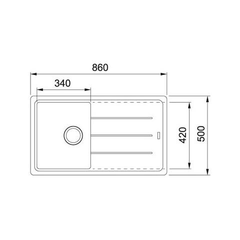 Lavello BFG 611-86 1 Vasca con Gocciolatoio Dimensioni 86x50 cm Colore Alluminio Serie Boston - Foto 3