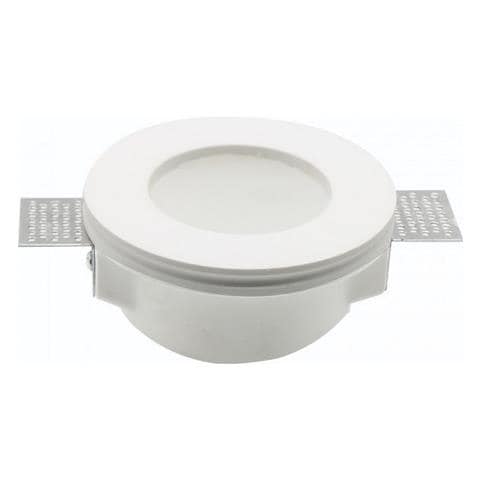 Portafaretto Incasso A Scomparsa In Gesso Fornito Di Vetro Smerigliato Per Led Gu10 Vt-801rd / sq - Sku 3692 Rotondo - Foto 1