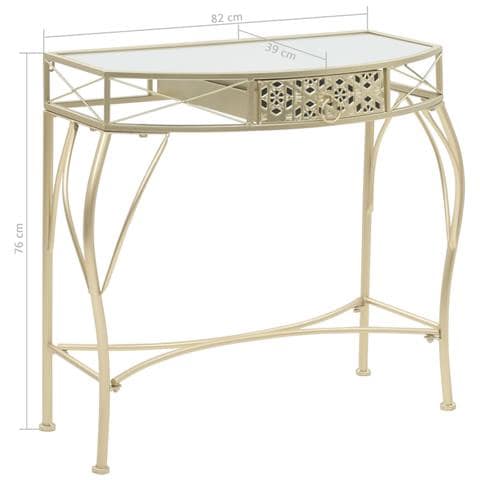 Tavolino Laterale In Stile Francese In Metallo 82x39x76 Cm Oro - Foto 8