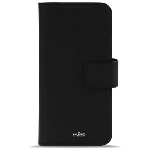 Custodia Ecopelle Per Iphone Xs Max 6.5'' Con Flip Oriz.+cover Magnet.staccabile+3 Vani+tasca Banconote Nero - Foto 1