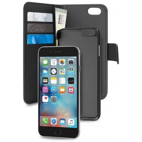 Custodia Ecopelle Per Iphone Xs Max 6.5'' Con Flip Oriz.+cover Magnet.staccabile+3 Vani+tasca Banconote Nero - Foto 3