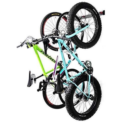 Bike Rack A Muro Per 3 Biciclette - Regolabile Coperta Biciclette Immagazzinaggio Del Supporto Per Garage O In Casa - Verticale Ciclismo Hanger - Gancio Sicuro - Supporto Per Strada O Montagna Biciclette (3 Cremagliera Della Bici A Parete) - Foto 4