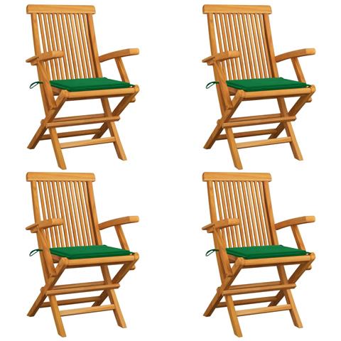 Set 4 Sedie Da Giardino Pieghevoli In Legno Di Teak Massello - Comfort E Design - Foto 6