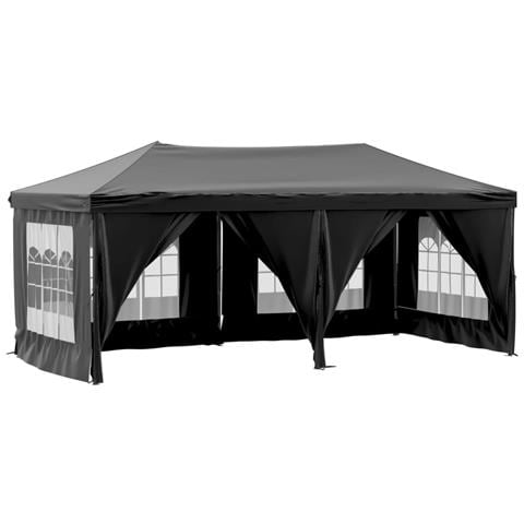 Tenda Per Feste Pieghevole Con Pareti Laterali Nero 3x6 M - Foto 1