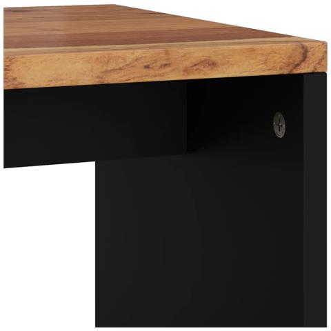 Tavolino 40x31x46 Cm Legno Massello Acacia E Legno Multistrato - Foto 2