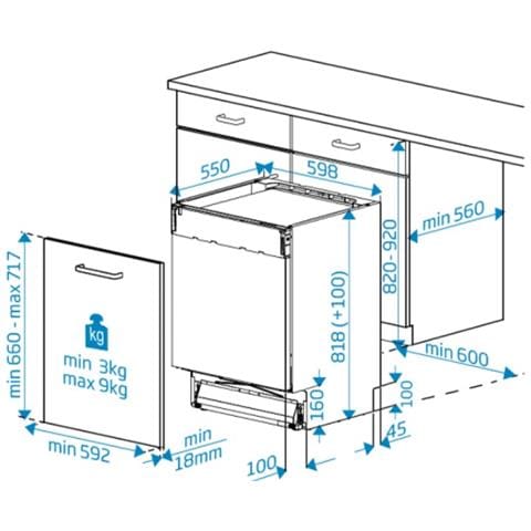 Lavastoviglie BDIN36521Q da Incasso a Scomparsa Totale Classe E Capacità 15 Coperti - Foto 6