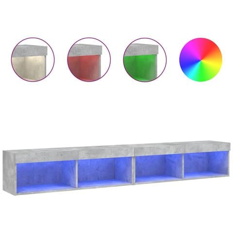 Mobili Tv Con Luci Led 2pz Grigio Cemento 100x30x30 Cm - Foto 2