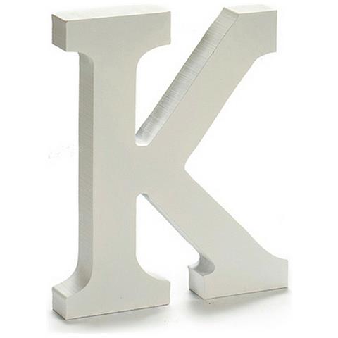 Lettera K Legno Bianco (1,8 X 21 X 17 Cm) (12 Unità) - Foto 2