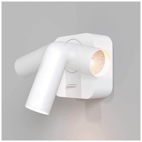 Applique Da Parete Moderno Mirax Metallo Bianco Luce Led Integrato 3w Ip20 - Foto 3
