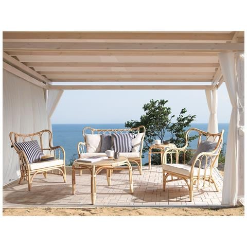 Set Da Giardino Con Tavolo 4 Posti Brindisi Rattan Naturale - Foto 1