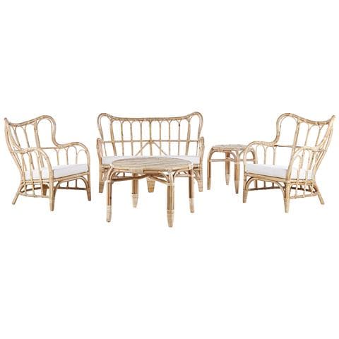 Set Da Giardino Con Tavolo 4 Posti Brindisi Rattan Naturale - Foto 2