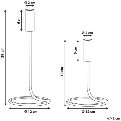 Set Di 2 Portacandele Bunyu Metallo 19/28 Cm Nero - Foto 2