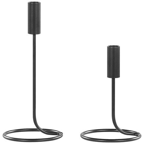 Set Di 2 Portacandele Bunyu Metallo 19/28 Cm Nero - Foto 3