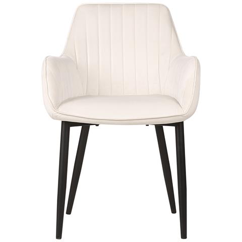 Set Di 2 Sedie Da Pranzo Velluto Bianco Sporco Wellston - Foto 2