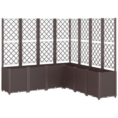 Fioriera Da Giardino Con Traliccio Marrone 160x160x140 Cm In Pp - Foto 1