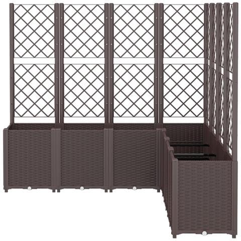 Fioriera Da Giardino Con Traliccio Marrone 160x160x140 Cm In Pp - Foto 2