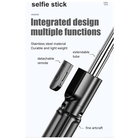 S3 2in1 Selfie Stick & Video Web Call Tripod Stand Extended Till 68cm & Shutter Button Black - Foto 8