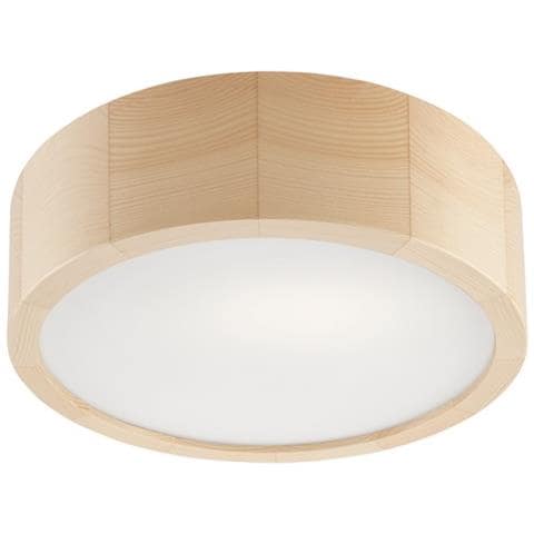 Lampada A Soffitto Eveline - Marrone - Legno, Vetro - 27x27x8 Cm - Foto 1