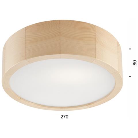 Lampada A Soffitto Eveline - Marrone - Legno, Vetro - 27x27x8 Cm - Foto 5