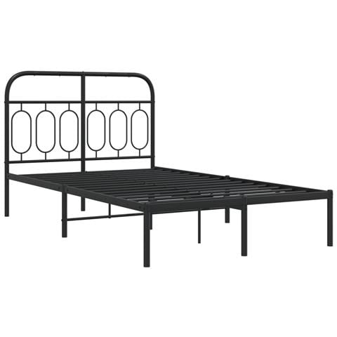 Giroletto Con Testiera In Metallo Nero 120x190 Cm - Foto 1