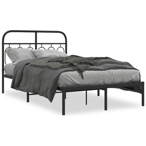 Giroletto Con Testiera In Metallo Nero 120x190 Cm - Foto 8