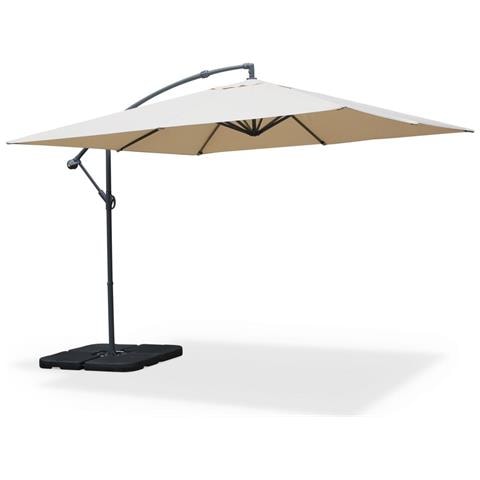 Ombrellone A Braccio Laterale 3x3 Mt In Alluminio Inclinazione Regolabile Beige - Foto 1