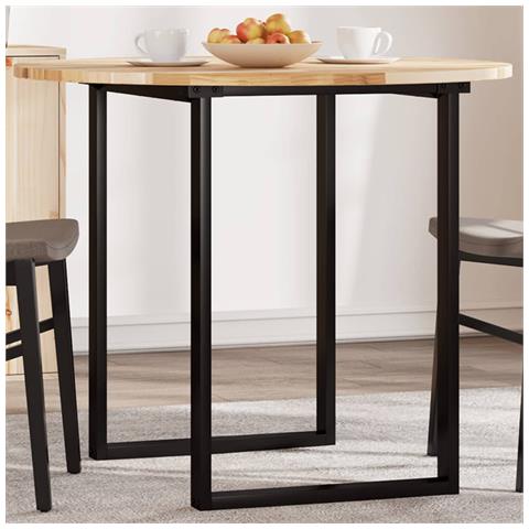 Piano Tavolo Rotondo 90x2 Cm In Legno Massello Di Acacia - Foto 1