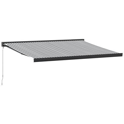 Tenda Retrattile Antracite E Bianca 4,5x3 M Tessuto E Alluminio - Foto 2