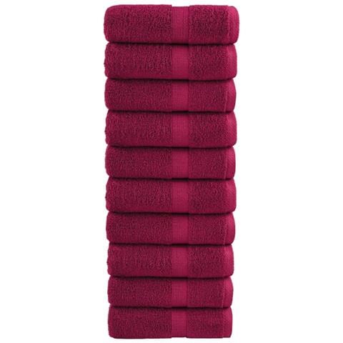 Asciugamani Ospiti SOLUND 10 pz Bordeaux 30x50 cm 600gsm - Foto 1