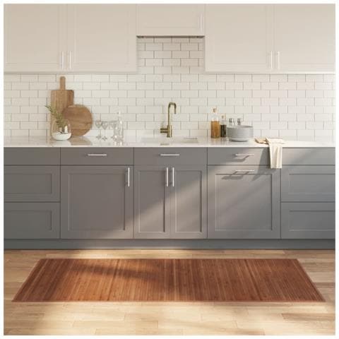 Tappeto Rettangolare Marrone 80x200 Cm In Bambù - Foto 1