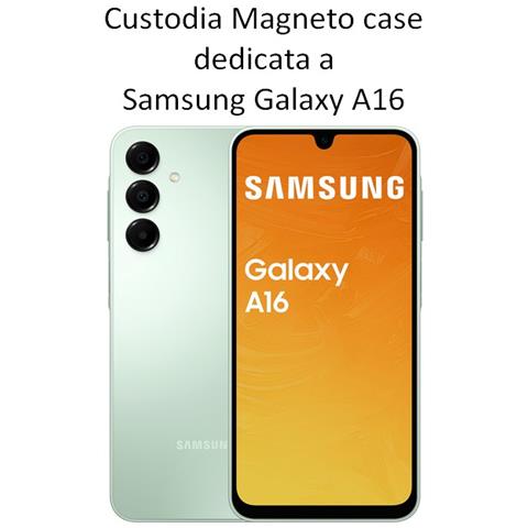 Custodia A Libro Smart Pocket Case In Pelle Per Samsung Galaxy A16 4g - 5g Green - Foto 2