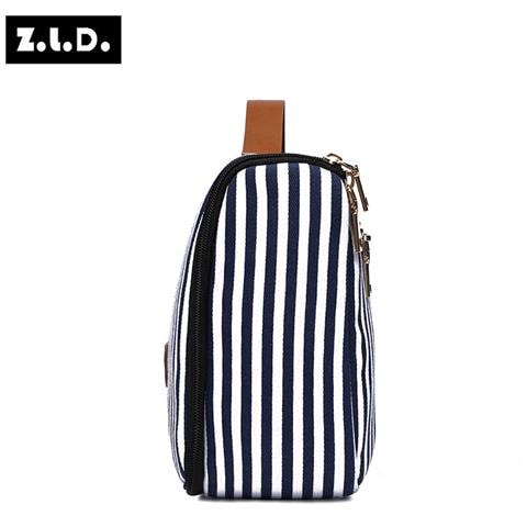 Borsa Da Trucco In Tela A Righe Modello 2 - Foto 5