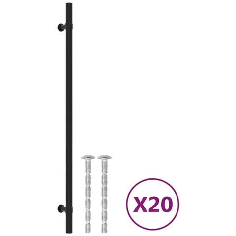 Maniglie Per Mobili 20 Pz Nere 320 Mm In Acciaio Inox - Foto 2