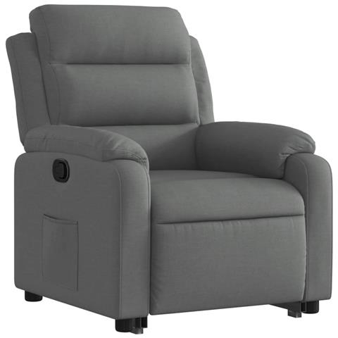 Poltrona Alzapersona Reclinabile Grigio Scuro In Tessuto - Foto 3