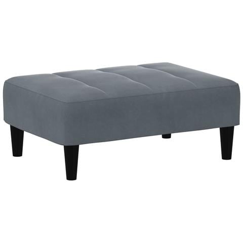 Poggiapiedi Grigio Scuro 77x55x31 Cm In Velluto - Foto 2