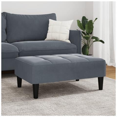 Poggiapiedi Grigio Scuro 77x55x31 Cm In Velluto - Foto 3