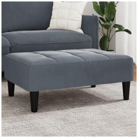 Poggiapiedi Grigio Scuro 77x55x31 Cm In Velluto - Foto 1