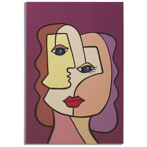 Stampa Su Tela Viso 14 - Multicolore - Legno - 60x3x90 Cm - Foto 1