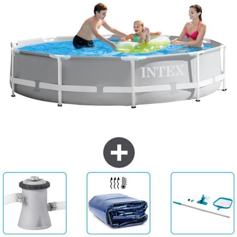 Piscina Fuori Terra - In Giro - 305x305x76 Cm - Grigio - Include Accessori Coordinati Cb78 - Foto 1