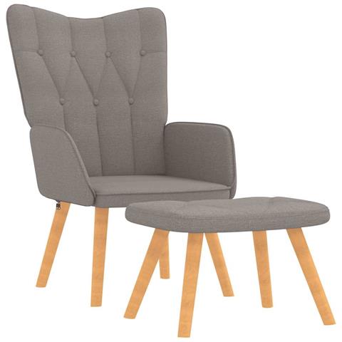 Poltrona Relax Con Poggiapiedi Tortora In Tessuto - Foto 1